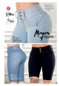 PANTALON CAPRI CELESTE SILUETA AJUSTADA