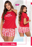 PIJAMA ROJA SILUETA SEMI SUELTA