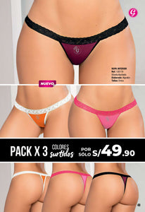 ROPA INTERIOR PACK X3 SILUETA SEMI SUELTA