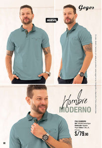 POLO CAMISERO VERDE AGUA
