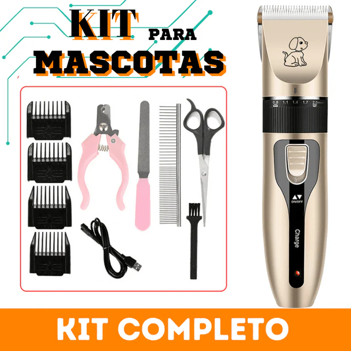 KIT CORTADOR DE PELO PARA MASCOTA INALÁMBRICO