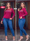 BLUSA MUJER COLOR BORGOÑA
