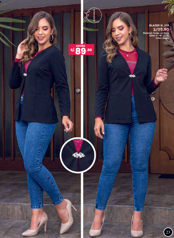 BLAZER NEGRO SCUBA SIN FORRO