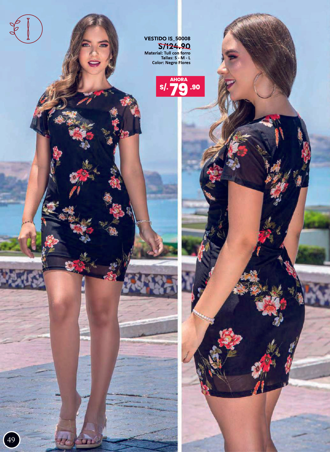 VESTIDO NEGRO FLORES